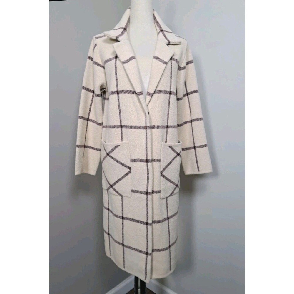 CLICHÉ Plaid Midi Coat Roomy Small Soft Warm Coquette Classy Business Minimalist